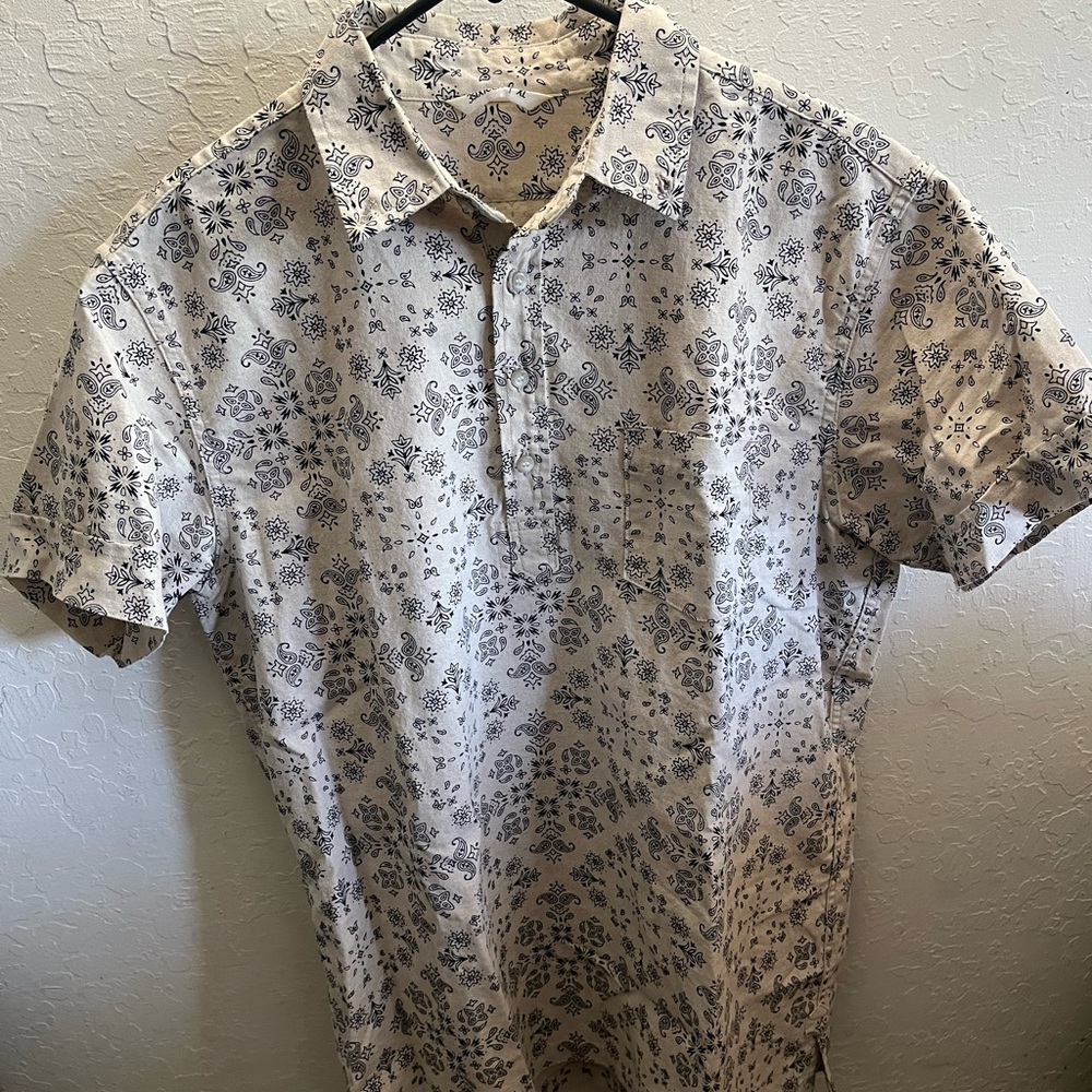 3sixteen Black and White Casual Button Down Shirt